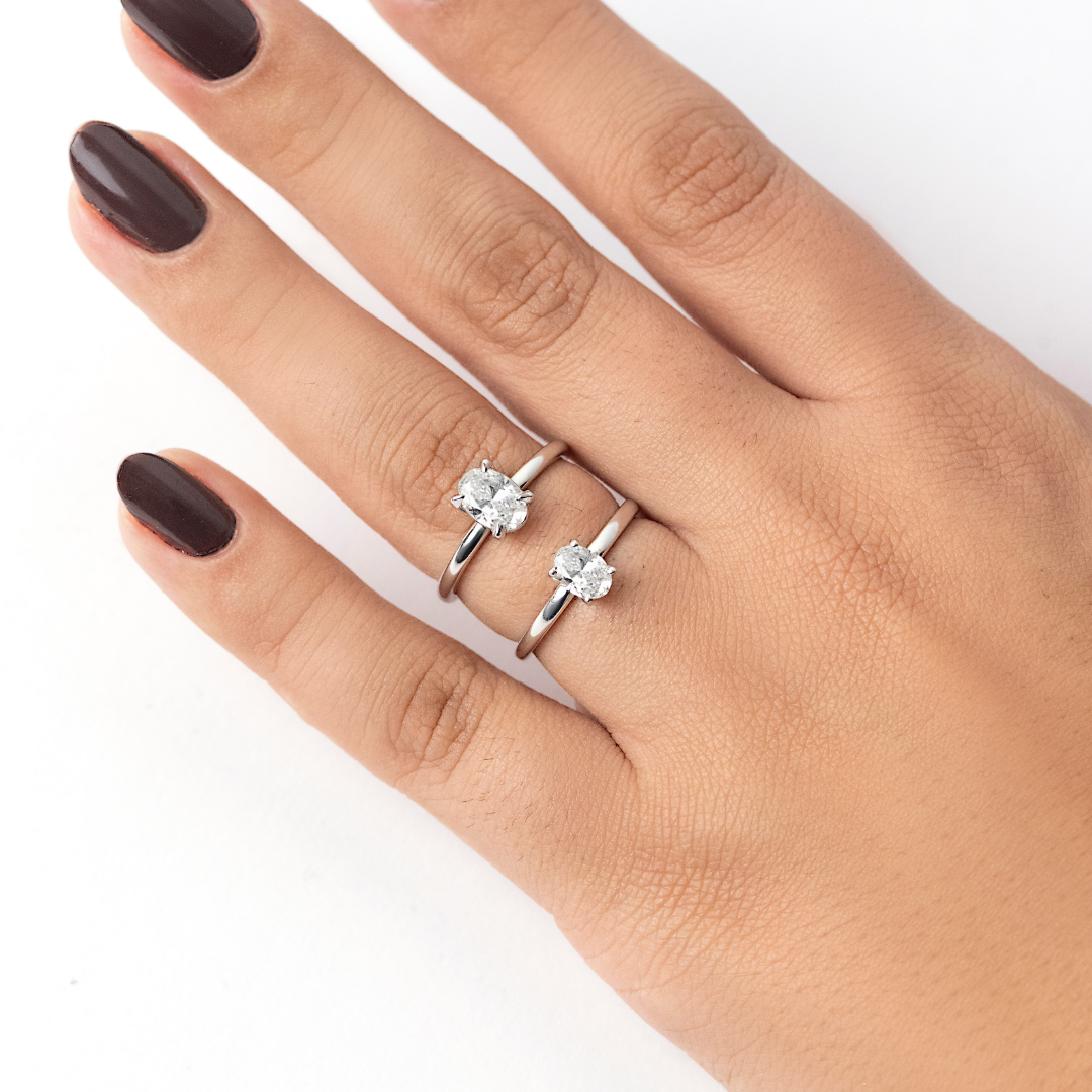 Anel Oval Soliz em Diamante Lab - 0,70ct
