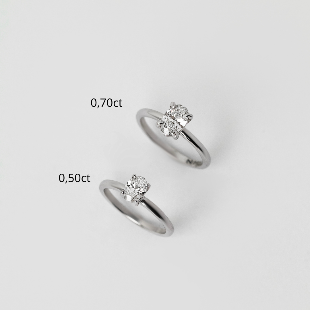 Anel Oval Soliz em Diamante Lab - 0,70ct