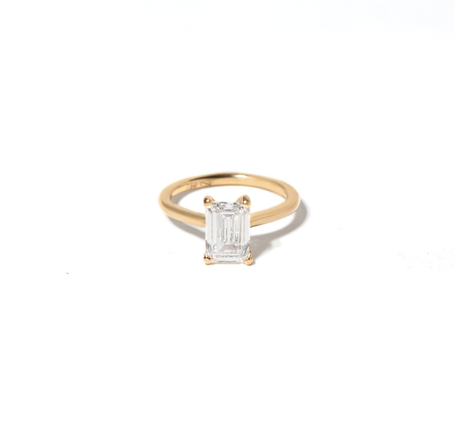 Anel Solitário em Diamante Lab Emerald - 2CT
