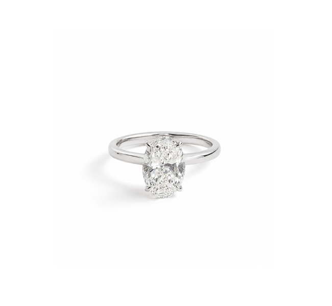 Anel Solitário Oval em Diamante Lab - 2ct