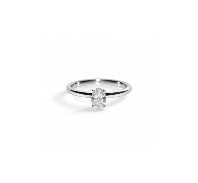Anel Oval Soliz em Diamante Lab - 0,30ct