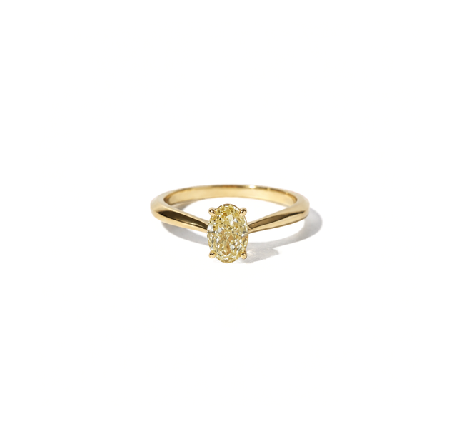 Anel Oval Fancy Yellow em Diamante Lab - 1,00ct