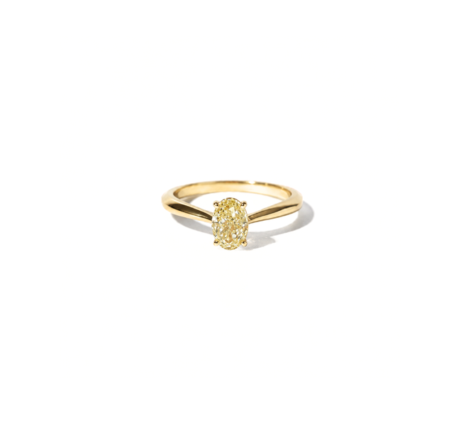 Anel Oval Fancy Yellow em Diamante Lab - 1,00ct