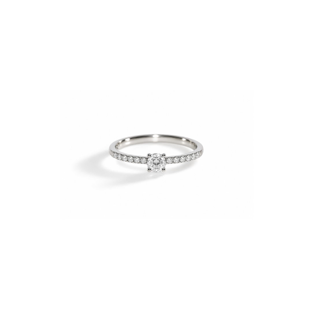 Anel Redondo Niz em Diamante Lab - 0,30ct