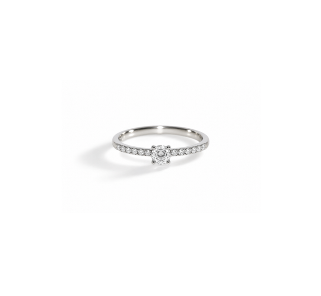 Anel Redondo Niz em Diamante Lab - 0,30ct