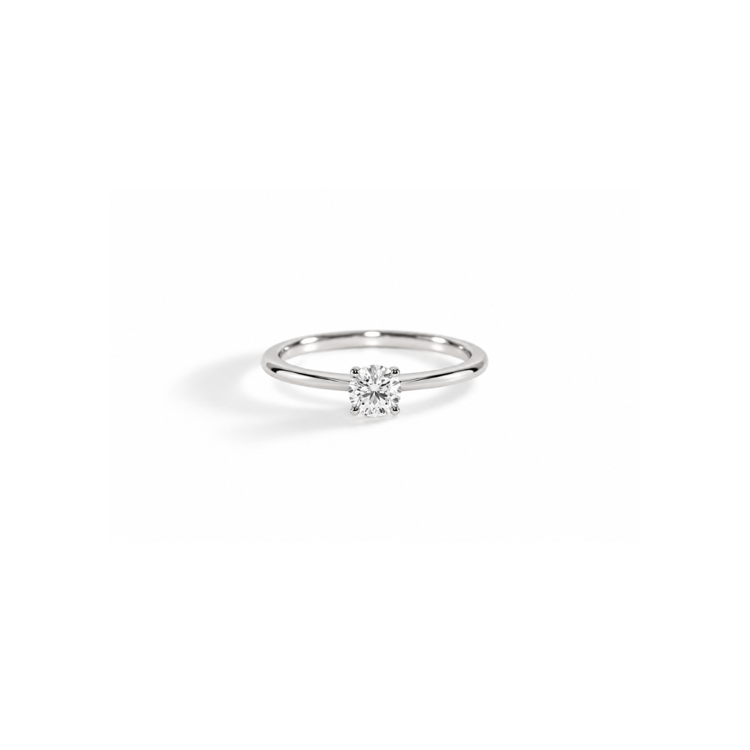 Anel Redondo Soliz em Diamante Lab - 0,50ct
