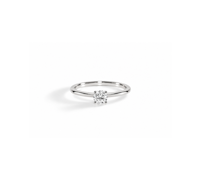 Anel Redondo Soliz em Diamante Lab - 0,50ct