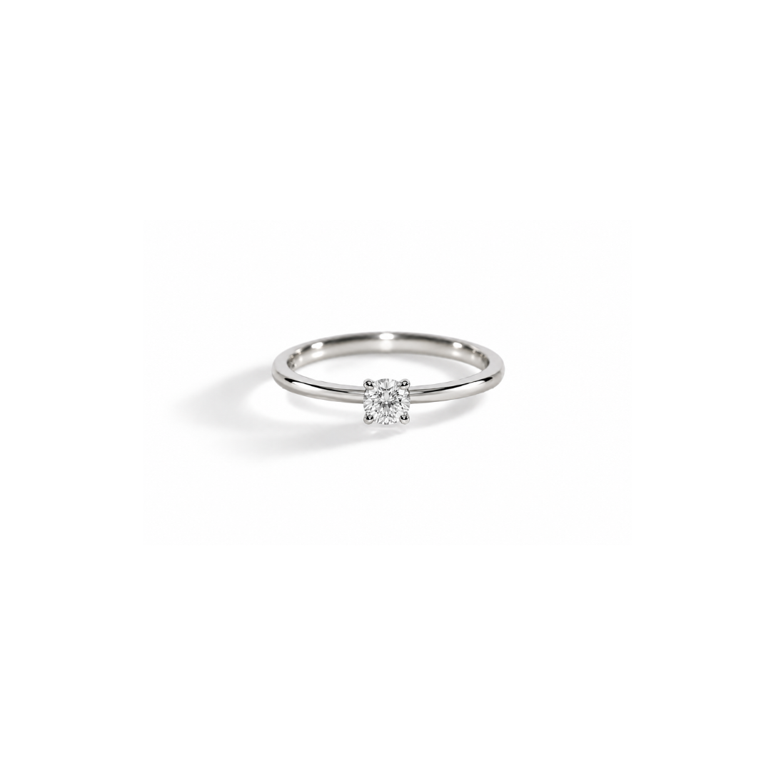 Anel Redondo Soliz em Diamante Lab - 0,30ct