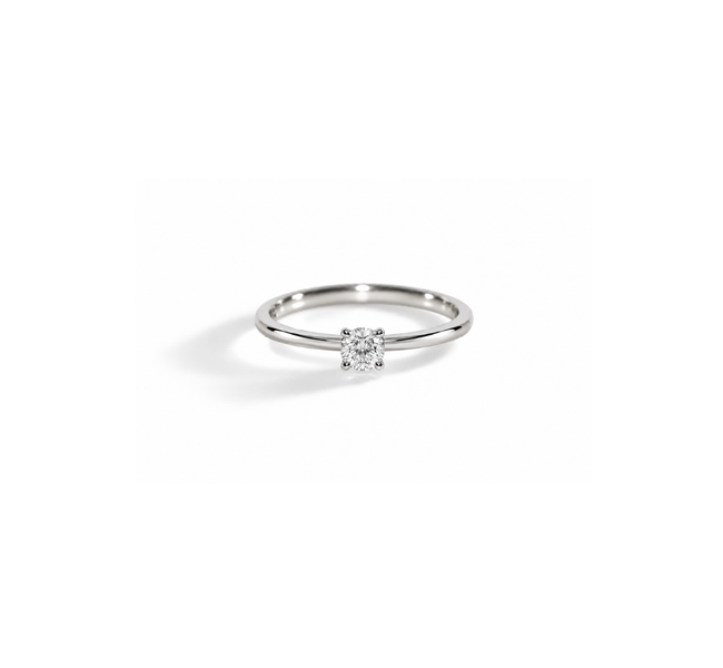 Anel Redondo Soliz em Diamante Lab - 0,30ct