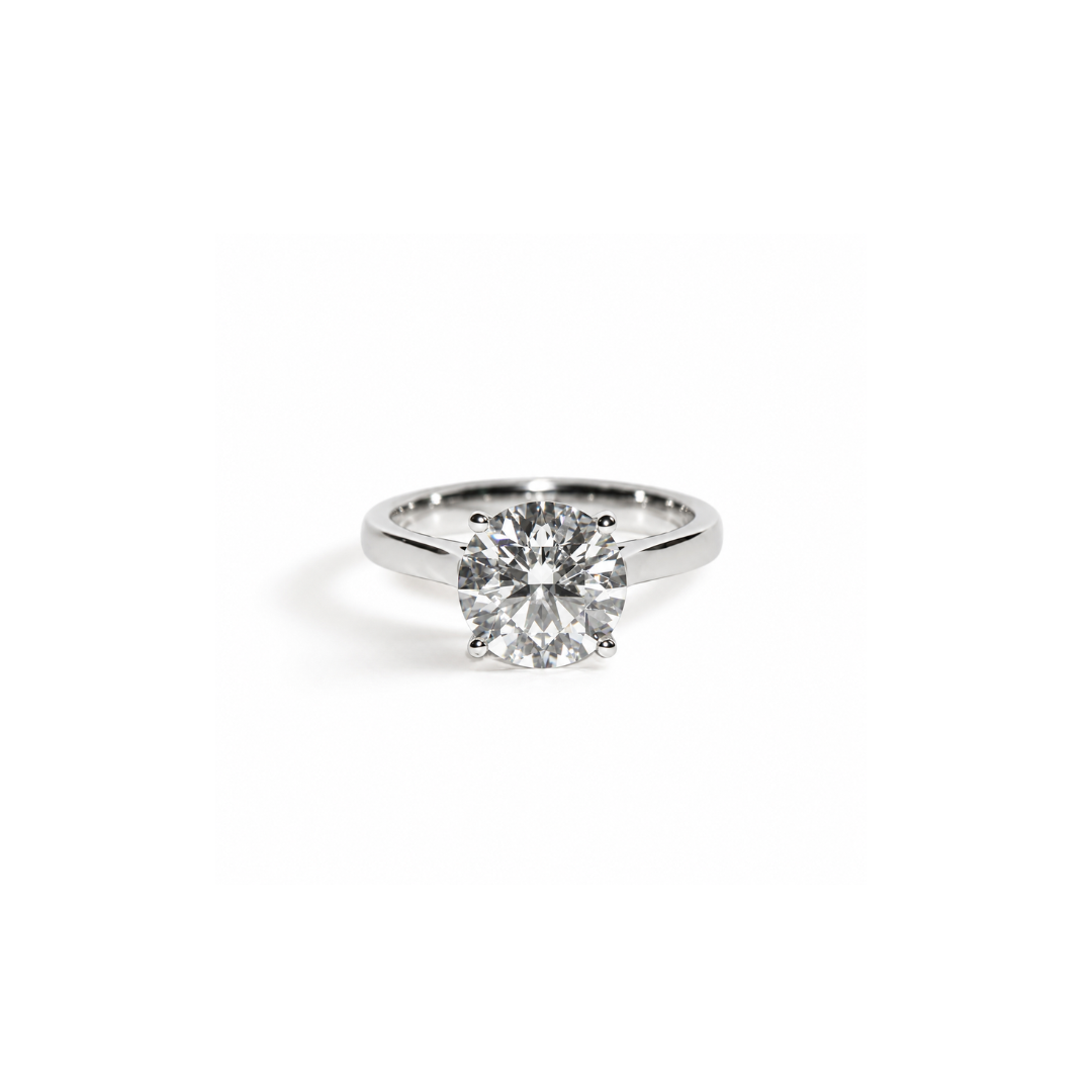Anel Redondo Solitário em Diamante Lab - 2,50ct