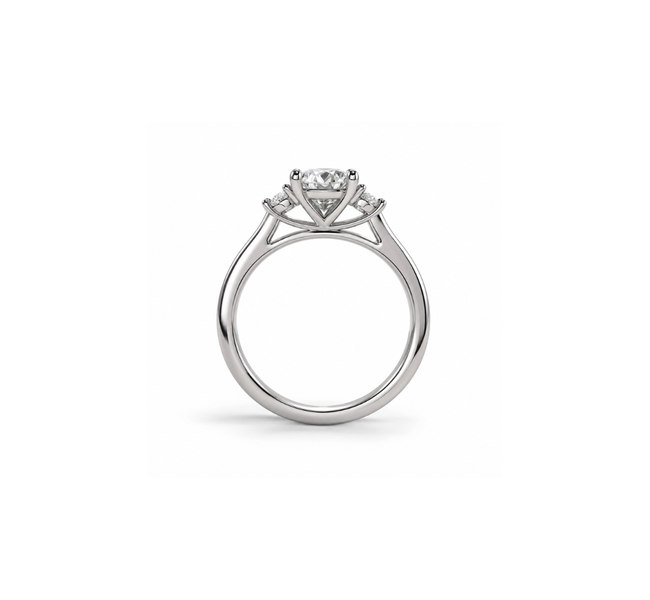 Anel Trilogy Oval em Diamante Lab - 1,10ct (total)
