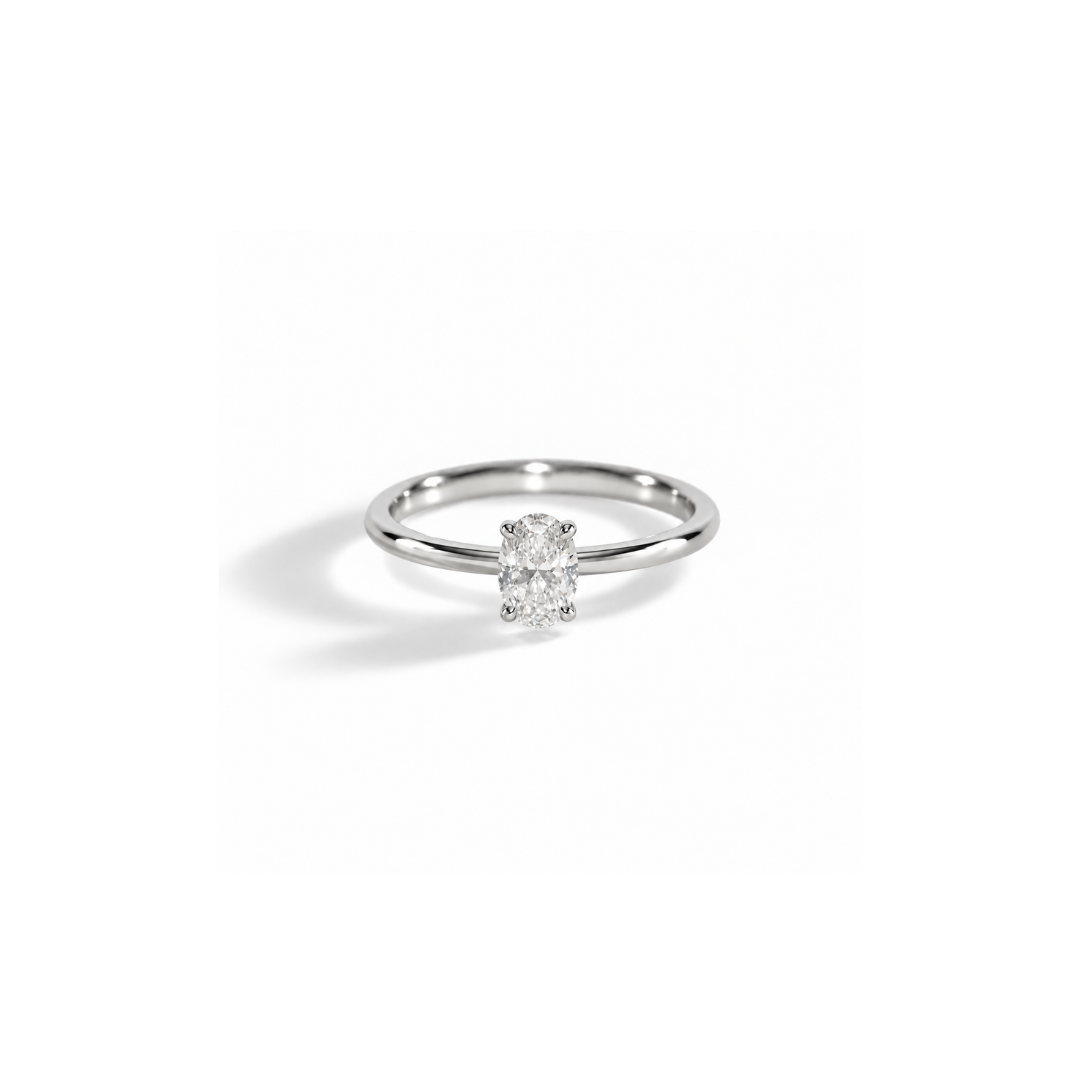 Anel Oval Soliz em Diamante Lab - 0,50ct