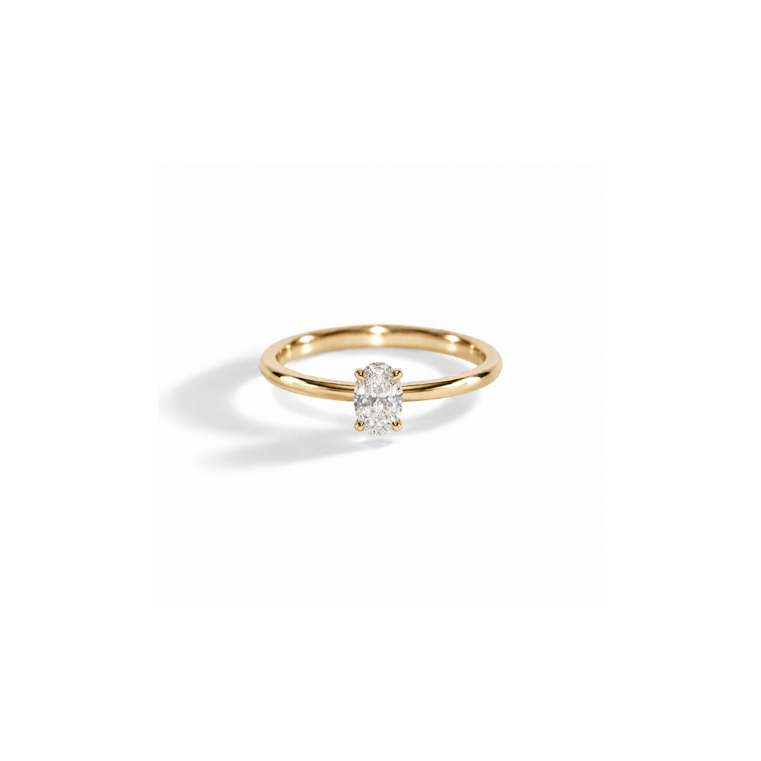 Anel Oval Soliz em Diamante Lab - 0,30ct