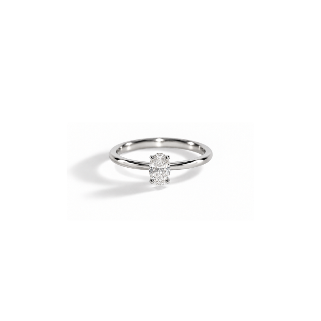 Anel Oval Soliz em Diamante Lab - 0,30ct