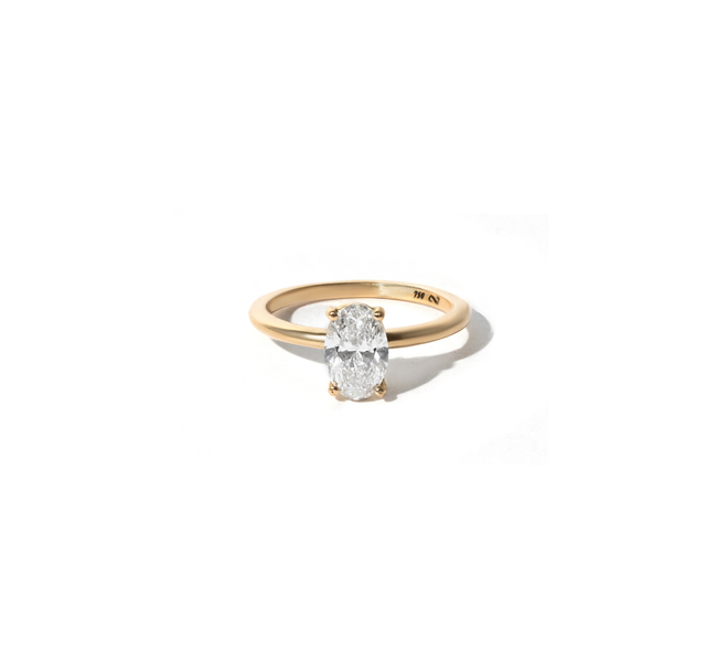 Anel Oval Soliz em Diamante Lab - 1,00ct