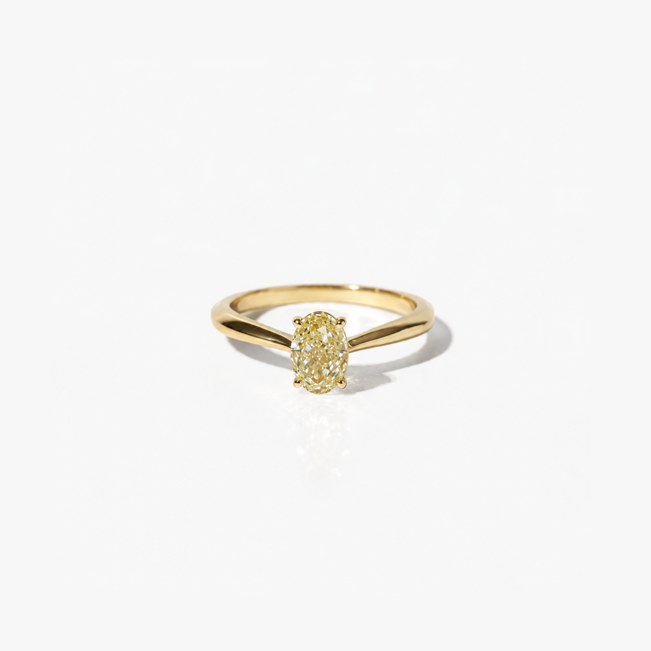 Anel Oval Fancy Yellow em Diamante Lab - 1,00ct