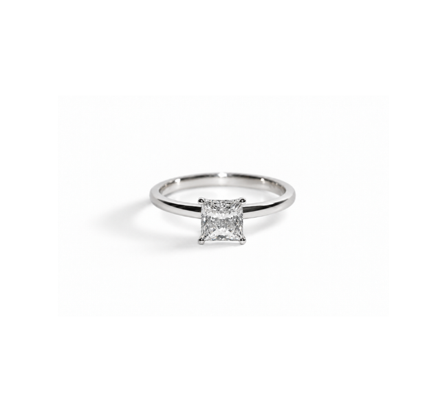 Anel Princess Solitário em Diamante Lab - 1ct