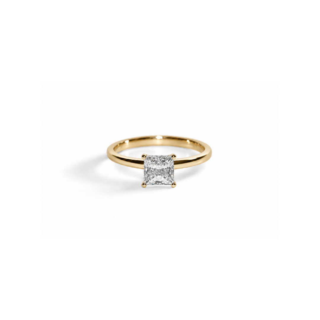 Anel Princess Solitário em Diamante Lab - 1ct