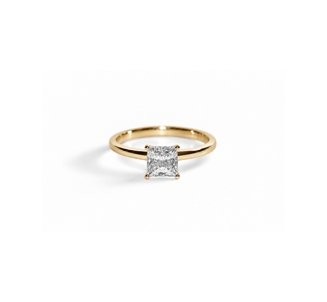 Anel Princess Solitário em Diamante Lab - 1ct