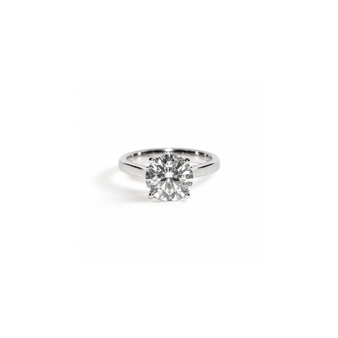 Anel Redondo Solitário em Diamante Lab - 2,50ct