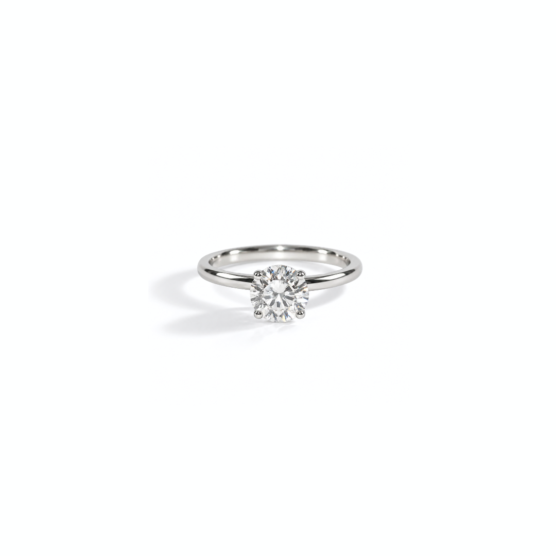 Anel Redondo Soliz em Diamante Lab - 1ct
