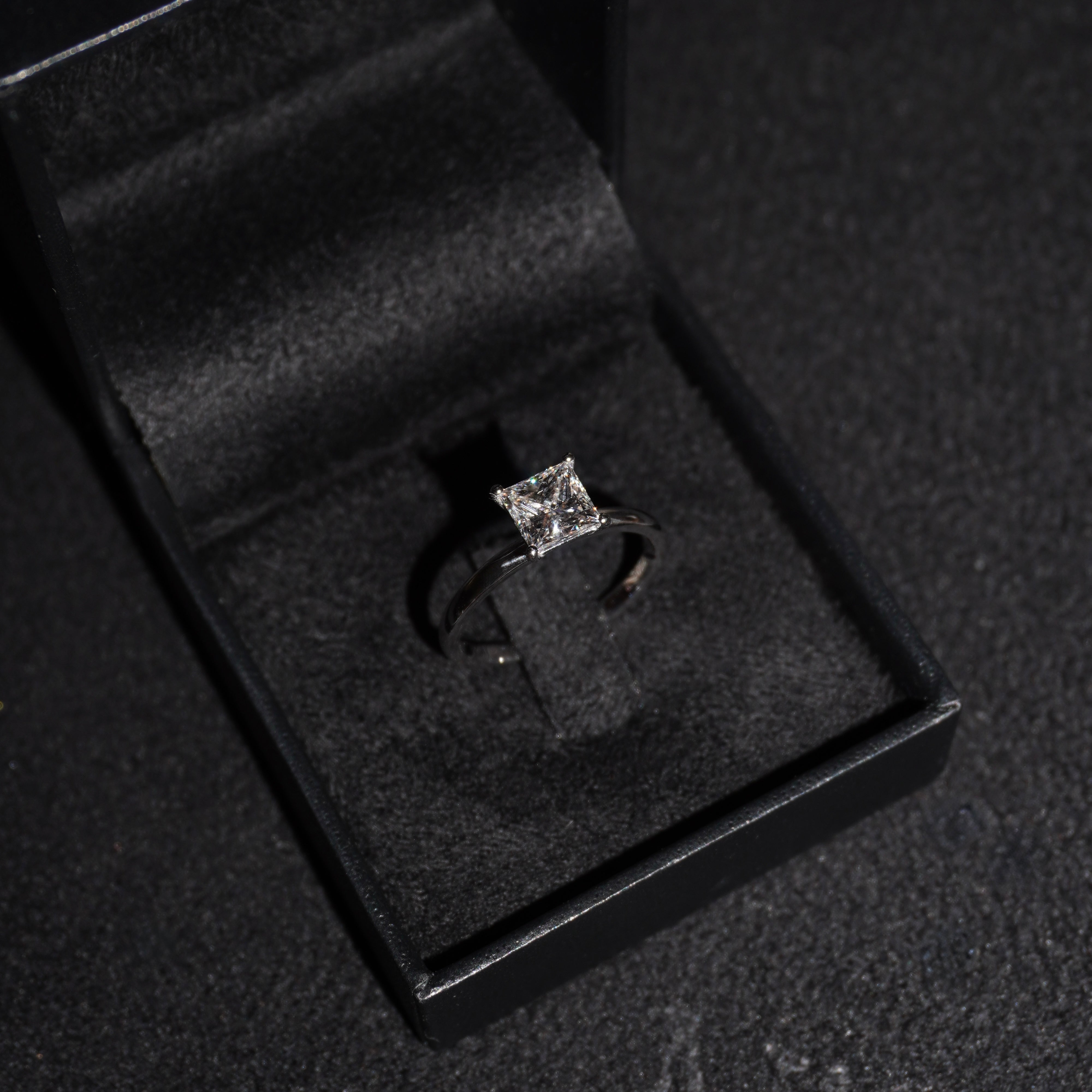 Anel Princess Solitário em Diamante Lab - 1ct