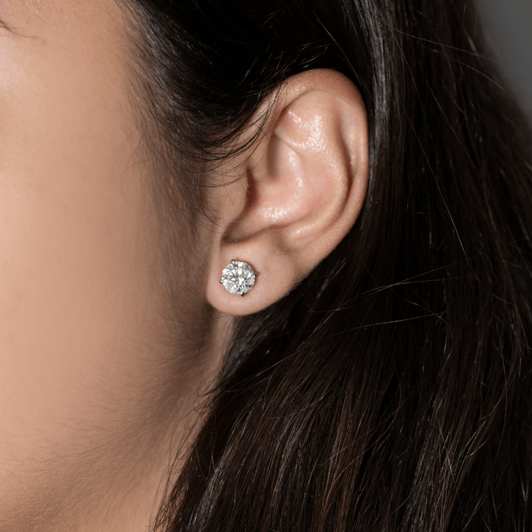 Brinco Solitário Redondo em Diamante Lab - 3,00ct (total) - Niliz