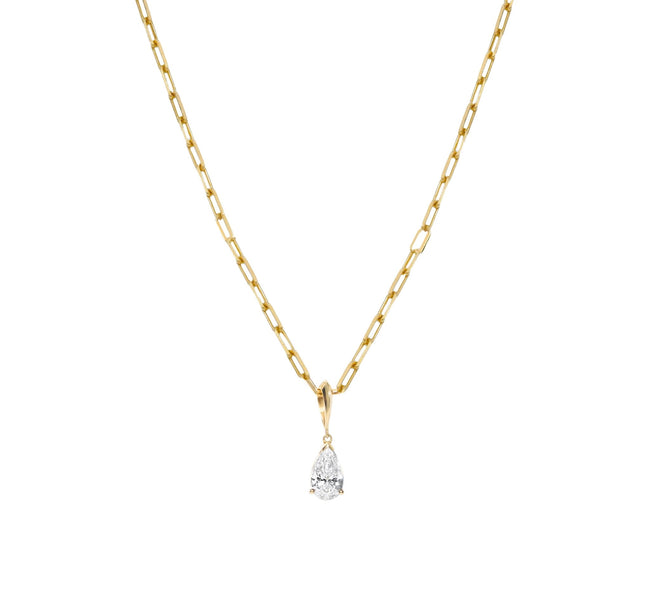 Colar e Pingente Marquise Gota em Diamante Lab - 1ct - Niliz